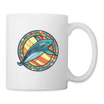 Whale Colorful Watercolor Animal Pet Illustration - Mug - white - Right