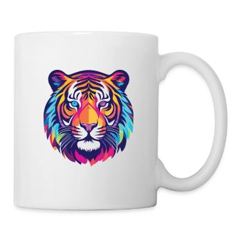Tiger Colorful Watercolor Animal Pet Illustration - Mug - white - Right