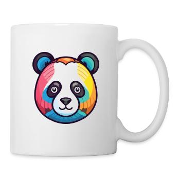 Panda Buntes Aquarell Tier Haustier Illustration - Tasse - Weiß - Rechts