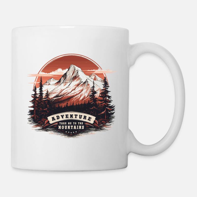 Mountain Majesty: Adventure Awaits - Mug blanc - blanc