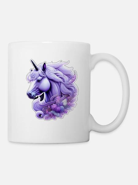 Majestueux portrait de licorne - Mug blanc - blanc