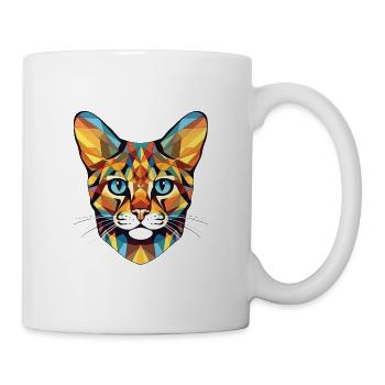 Bengalkatze Bunte Aquarell-Tierillustration - Tasse - Weiß - Rechts