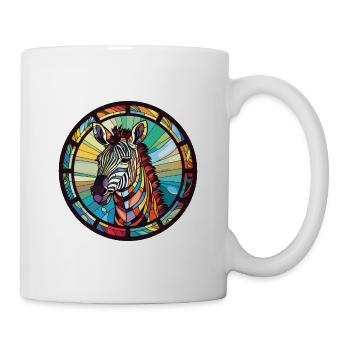 Zebra Colorful Watercolor Animal Pet Illustration - Mug - white - Right