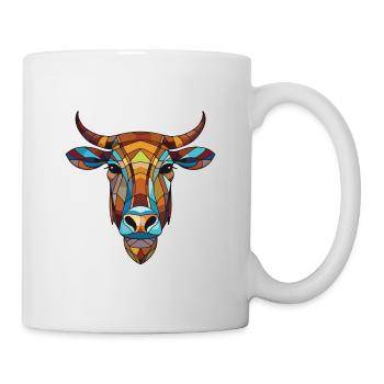 Kuh Buntes Aquarell Tier Haustier Illustration - Tasse - Weiß - Rechts