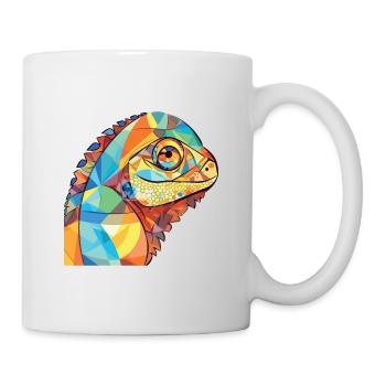 Chameleon Colorful Watercolor Animal Illustration - Mug - white - Right