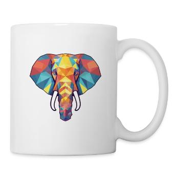 Elefant Bunte Aquarell-Tierillustration - Tasse - Weiß - Rechts
