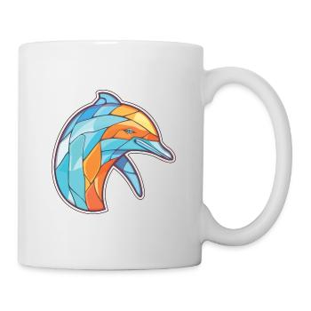 Dolphin Colorful Watercolor Animal Illustration - Mug - white - Right