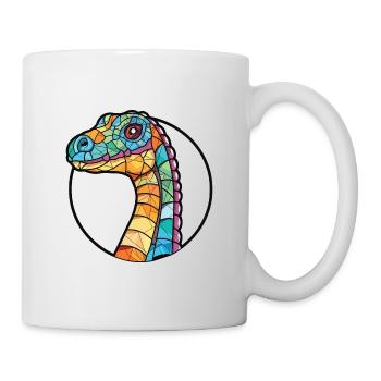 Dinosaurier Bunte Aquarell-Tierillustration - Tasse - Weiß - Rechts