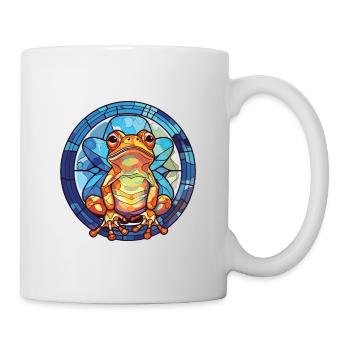 Frosch Buntes Aquarell Tier Haustier Illustration - Tasse - Weiß - Rechts