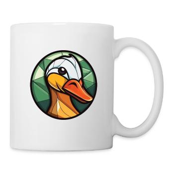 Ente Buntes Aquarell Tier Haustier Illustration - Tasse - Weiß - Rechts