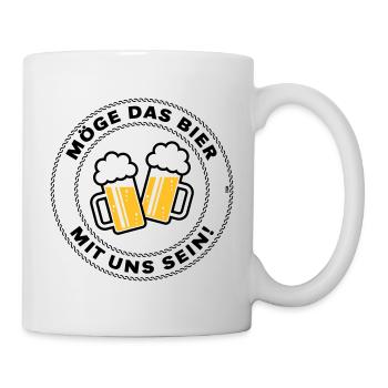 Möge Das Bier Mit Uns Sein! (Spruch / 3C / POS) - Tasse - Weiß - Rechts