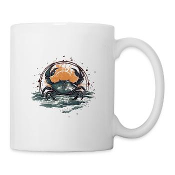 Crabe bleu, crabe au style rétro - Mug blanc - blanc - Droite