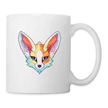 Fennec Fox Colorful Watercolor Animal Illustration - Mug - white - Right