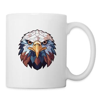 Adler Buntes Aquarell Tier Haustier Illustration - Tasse - Weiß - Rechts