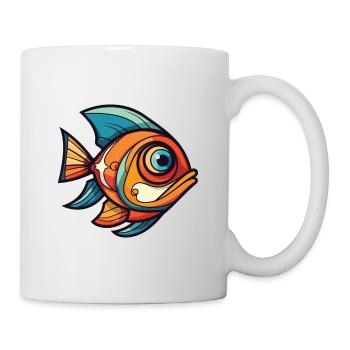 Fish Colorful Watercolor Animal Pet Illustration - Mug - white - Right