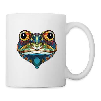 Frosch Buntes Aquarell Tier Haustier Illustration - Tasse - Weiß - Rechts