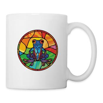 Frosch Buntes Aquarell Tier Haustier Illustration - Tasse - Weiß - Rechts