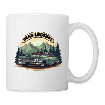 Vintage Ride: Road Legends Classic Car Oldtimer - Mug - white - Right