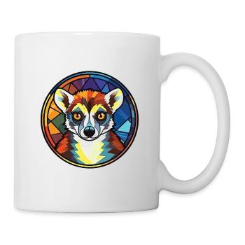 Lemur Lori Bunte Aquarell-Tierillustration - Tasse - Weiß - Rechts