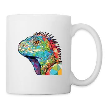 Iguana Colorful Watercolor Animal Pet Illustration - Mug - white - Right