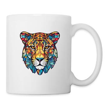 Leopard Colorful Watercolor Animal Illustration - Mug - white - Right