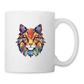 Maine Coon Cat Coloré Aquarelle Animal Cartoon - Mug blanc - blanc - Droite