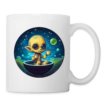 Kaffee-Liebender Alien: Mitternachtssnack - Tasse - Weiß - Rechts