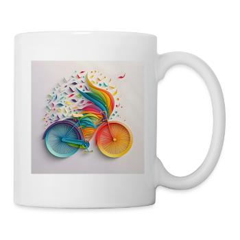 Cyclists and cyclists love bright colors - Mug - white - Right