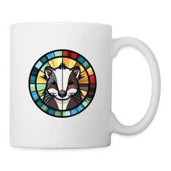 Skunk Aquarelle colorée Animal Animal Illustration - Mug blanc - blanc - Droite
