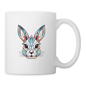 White Rabbit Colorful Watercolor Animal Cartoon - Mug - white - Right