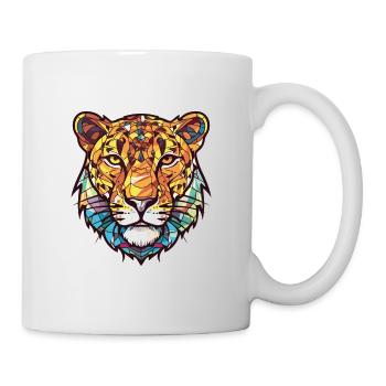 Snarling Grin Leopard Colorful Watercolor Animal - Mug - white - Right