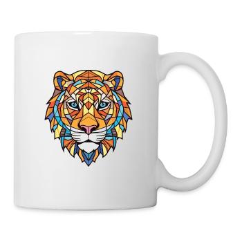 Tiger Colorful Watercolor Animal Pet Illustration - Mug - white - Right