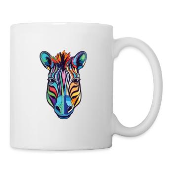 Zebra Colorful Watercolor Animal Pet Illustration - Mug - white - Right