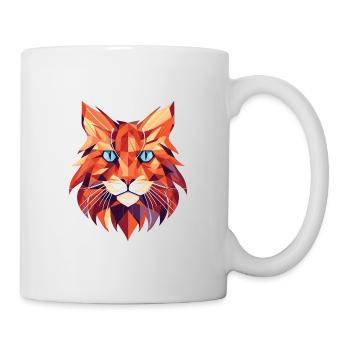 Rouge Maine Coon Cat Aquarelle colorée Animal de compagnie - Mug blanc - blanc - Droite