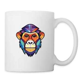 Affe Buntes Aquarell Tier Haustier Illustration - Tasse - Weiß - Rechts