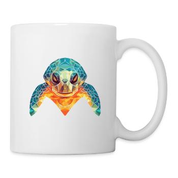 Sea Turtle Colorful Watercolor Animal Illustration - Mug - white - Right