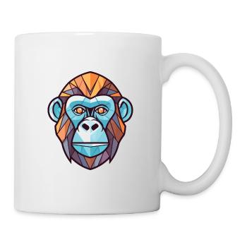 Monkey Gorilla Colorful Watercolor Animal Cartoon - Mug - white - Right