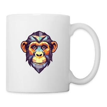 Affe Schimpanse Buntes Aquarell Tier Haustier - Tasse - Weiß - Rechts