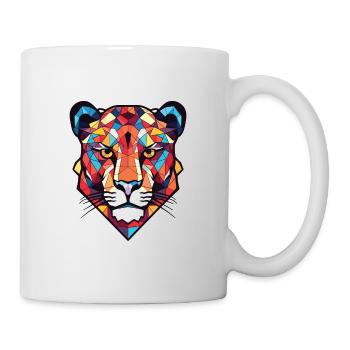 Jaguar Buntes Aquarell Tier Haustier Illustration - Tasse - Weiß - Rechts