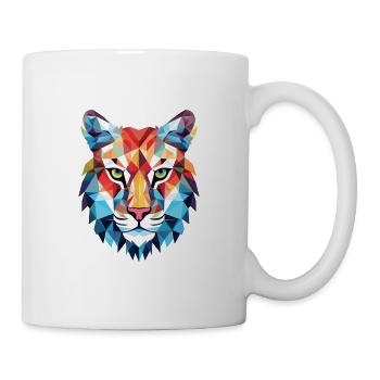 Luchs Bunte Aquarell-Tier-Haustier-Illustration - Tasse - Weiß - Rechts