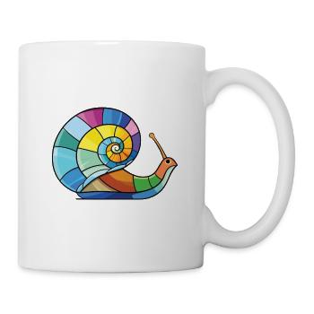 Schnecke Buntes Aquarell Tier Haustier Illustration - Tasse - Weiß - Rechts