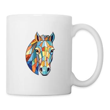 Pferd Buntes Aquarell Tier Haustier Illustration - Tasse - Weiß - Rechts