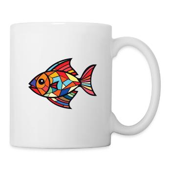 Fish Colorful Watercolor Animal Pet Illustration - Mug - white - Right