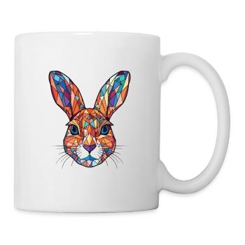 Hase Kaninchen Buntes Aquarell Tier Haustier Karikatur - Tasse - Weiß - Rechts