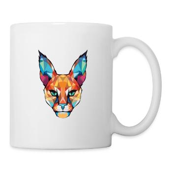 Karakal Bunte Aquarell-Tierillustration - Tasse - Weiß - Rechts