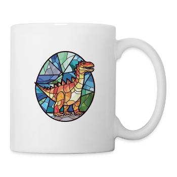 Dinosaurier Bunte Aquarell-Tierillustration - Tasse - Weiß - Rechts