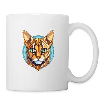 Bengalkatze Bunte Aquarell-Tierillustration - Tasse - Weiß - Rechts