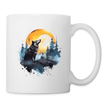 Aquarell Wolf - Tasse - Weiß - Rechts