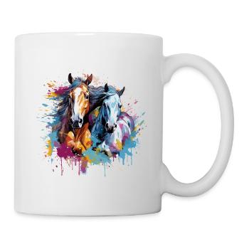Pferde, Pferde - Tasse - Weiß - Rechts