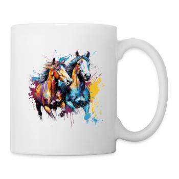 Cheval, chevaux - Mug blanc - blanc - Droite